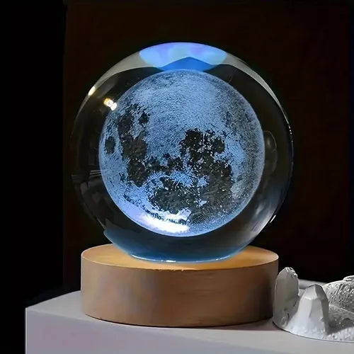 Lampara Luna Llena 3d Flotante